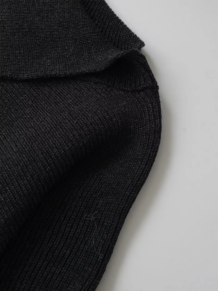 欧米風2025年秋新作 レディース服 デザイン感 ニット アシンメトリーカラー ケープコート