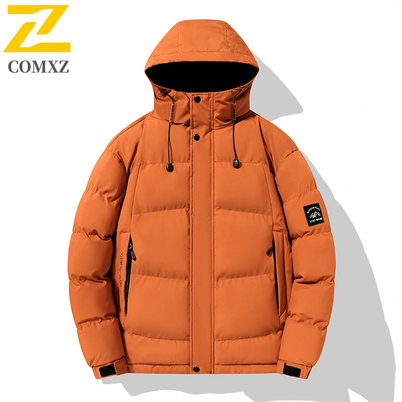 جديد 2025 سترة رجالية عصرية متعددة الاستخدامات سميكة مخملية للحماية من البرد دفء بقلنسوة ملابس شتوية غير رسمية معطف قطني