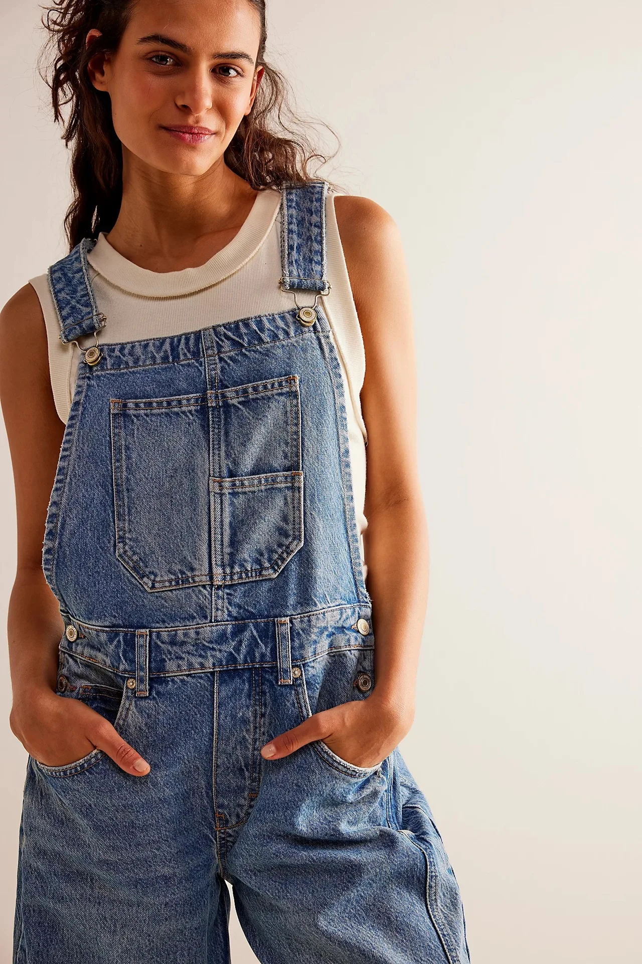 PinePear 2025 Women Casual Wide Leg Denim Jumpsuit Adjustable Strap Suspender Overalls Baggy Jean Outfits with Multiple Pockets