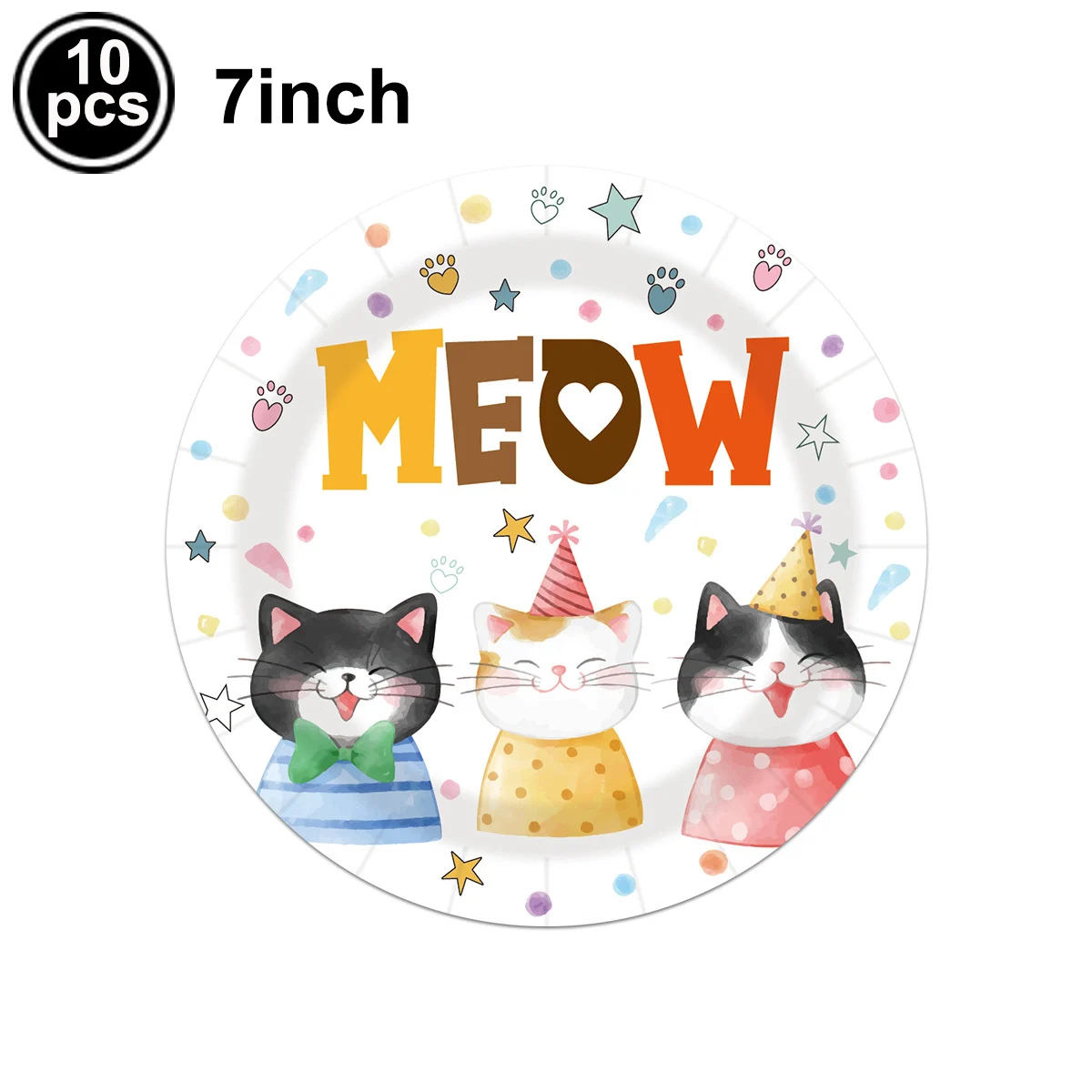 Cute Cat Theme Party Tableware, Plates, Cups, Napkins