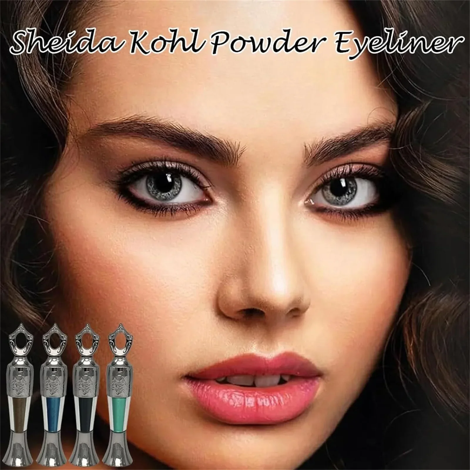 Sheida Kohl Powder Eyeliner Natural BLACK Surma Kajal Kohl For Eye Natural Colors Handmade Long-Lasting Under Eye Eyebrow Pen