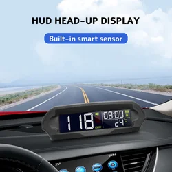 100% Solar Digital Car HUD Speedometer With Temperature/Altitude GPS Head Up Display Over-Speed Fatigued Driving Reminder