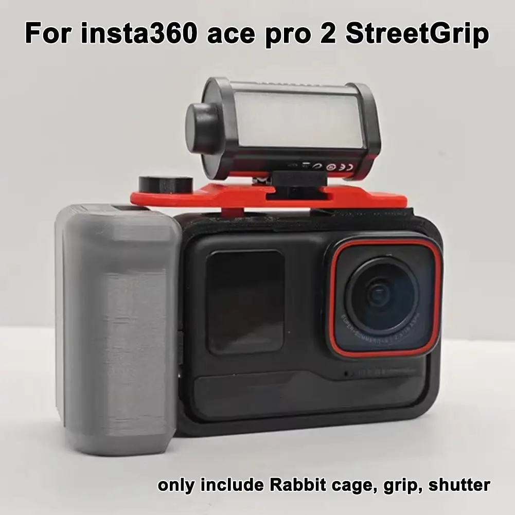 

For Insta360 Ace Pro 2 StreetGrip Handle Rabbit Cage Shutter 3D Printing For Insta 360 Ace Pro 2 Accessories