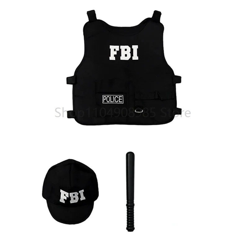 

Police Costumes Halloween Agent Set Accessories for children Dress Up SWAT Cosplay Carnival Dress Up Party