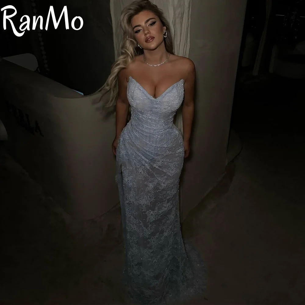 

Ranmo Новые светло-голубые вечерние платья Роскошные милые кружевные платья для выпускного вечера Русалка для официальных мероприятий فساتين سهرة по индивидуальному заказу