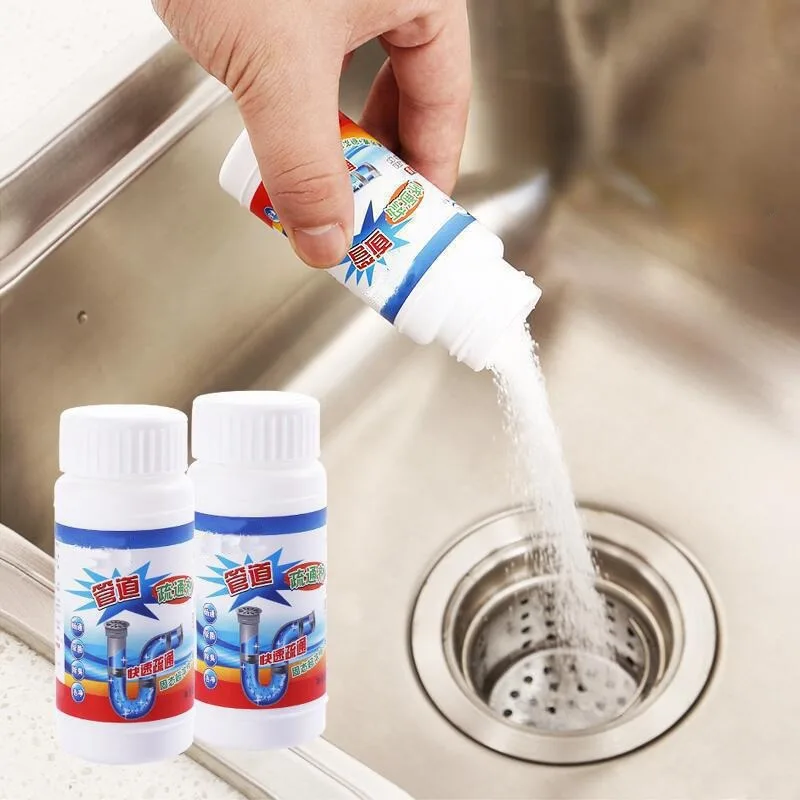 100g Kitchen pipe dredge agent sink bathroom cleaning deodorization toilet sink strong dredge cleaner sewer hair floor drain