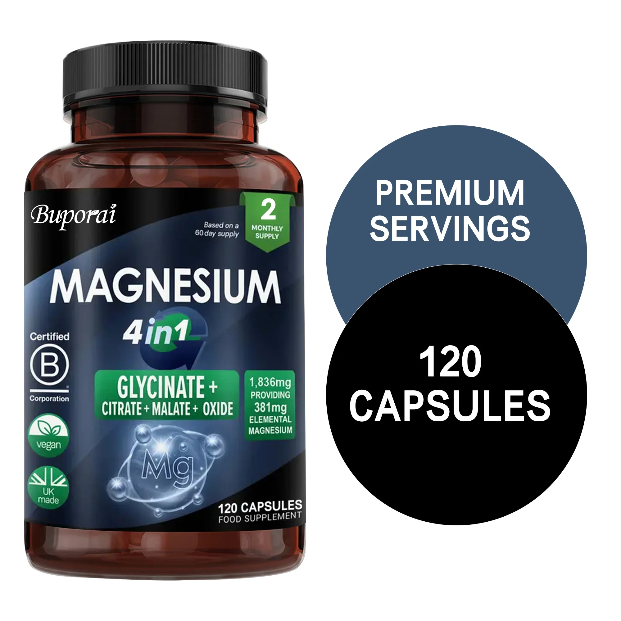 

Magnesium 4-in-1 Complex - Promotes Muscle Relaxation and Bone Health, and Helps Improve Sleep, Supports Immune Health