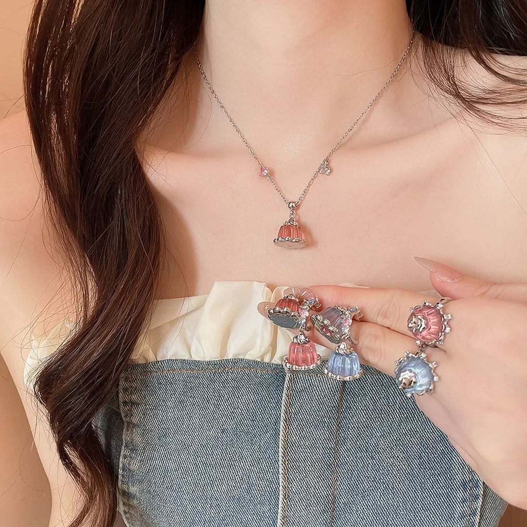 Pudding Shape Jewelry Sweet Cubic Zirconia Jewelry Set Women'S Jewelry Set Delicate For Daily Commuting Dating Holiday Gathering