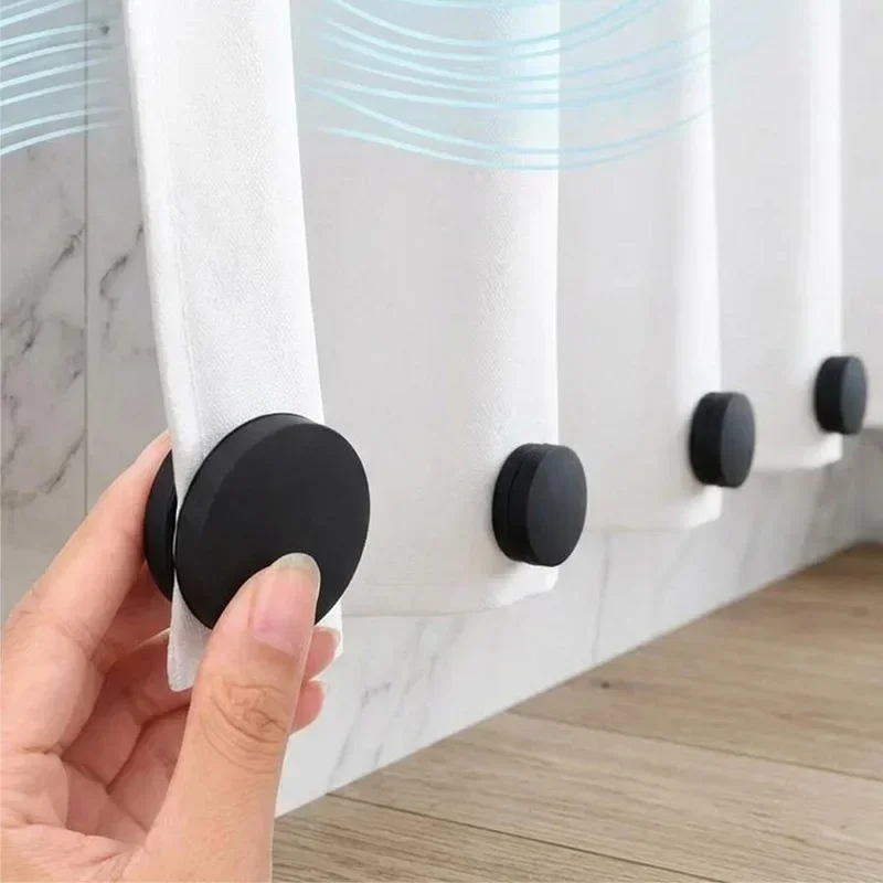 4/1pairs Bathroom Shower Curtain Magnetic Weights Round Magnet Clips Hold Shower Liner Stable Windproof Weights Bathtub Curtain