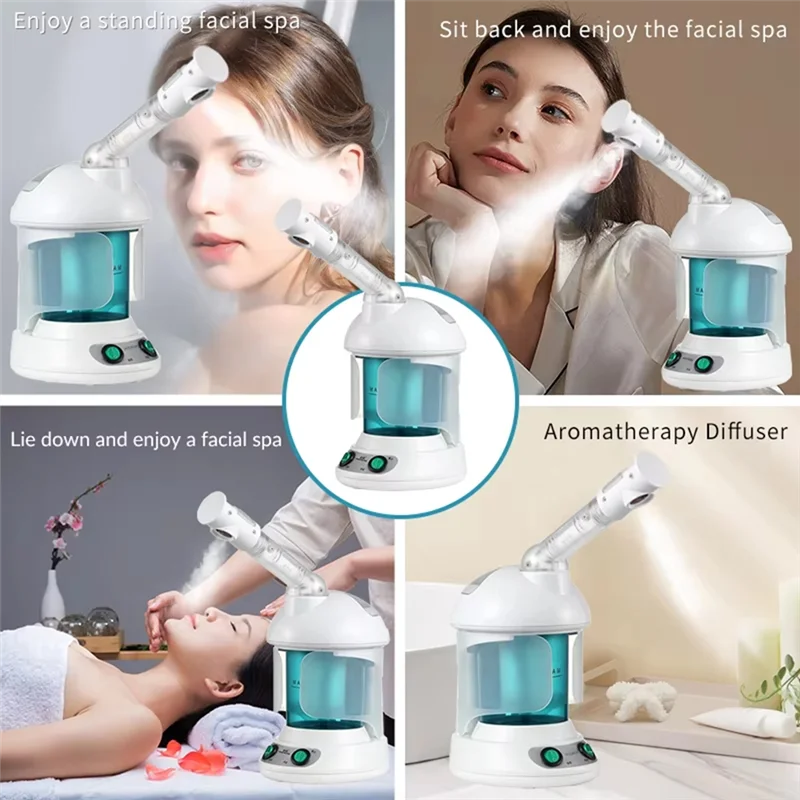 Vaporizador facial iónico, pulverizador de niebla facial portátil, vaporizador profesional personalizado para hidratación profunda y limpieza, enchufe europeo-A77G