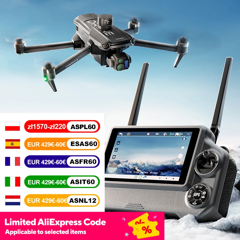 Wing 6 GPS Aerial Photography Fishing Drone 8K Camera Anti-Strong Wind Lifting Avoid Obstacles 360° 800M High One-Key Return