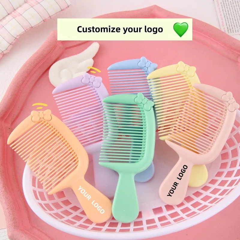 

【Logo Custom】50Pcs Customized New Cartoon Cute Bow Mini Comb for Easy Carrying Small Batch Customization and Wholesale