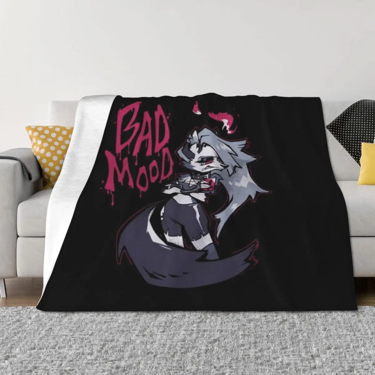 

Helluva Boss Loona Throw Blanket sofa bed Polar Luxury Designer Furry Blankets