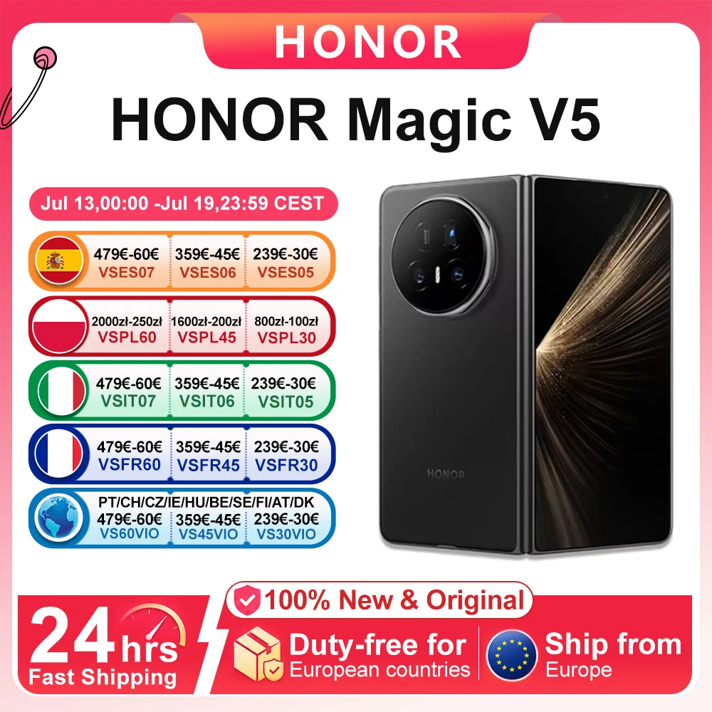 Nuevo HONOR Magic V5 versión Global Original 5G Smartphone pantalla OLED HDR Dual Snapdragon 8 Elite 5820mAh 7,95 "66W SuperCharge