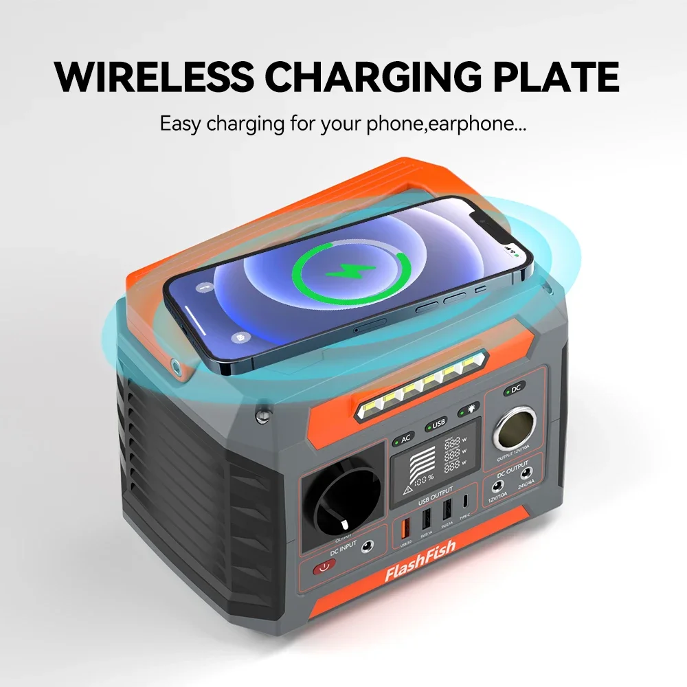 

Power Station Battery 260W AC Bank Solar Portable Generators 288Wh With Lighting Camping Supply