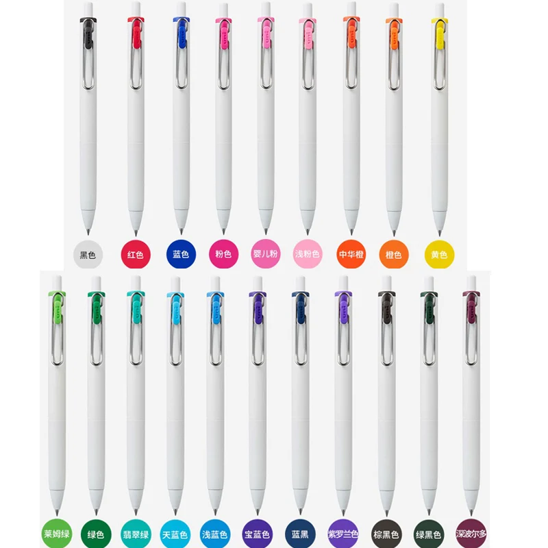 Imagem -04 - Japão Uni Umn-s38 Uni-ball One Color Press-tipo Caneta Gel 0.38 mm Estudante Exame Escritório Signature Pen Japonês Stationeryaward 20 Pcs