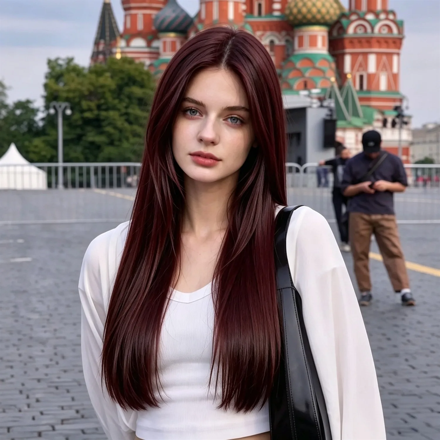 Straight Wig For Women 30 Inch 2 Dark Brown Heat Resistant Synthetic Wig With Side Bangs