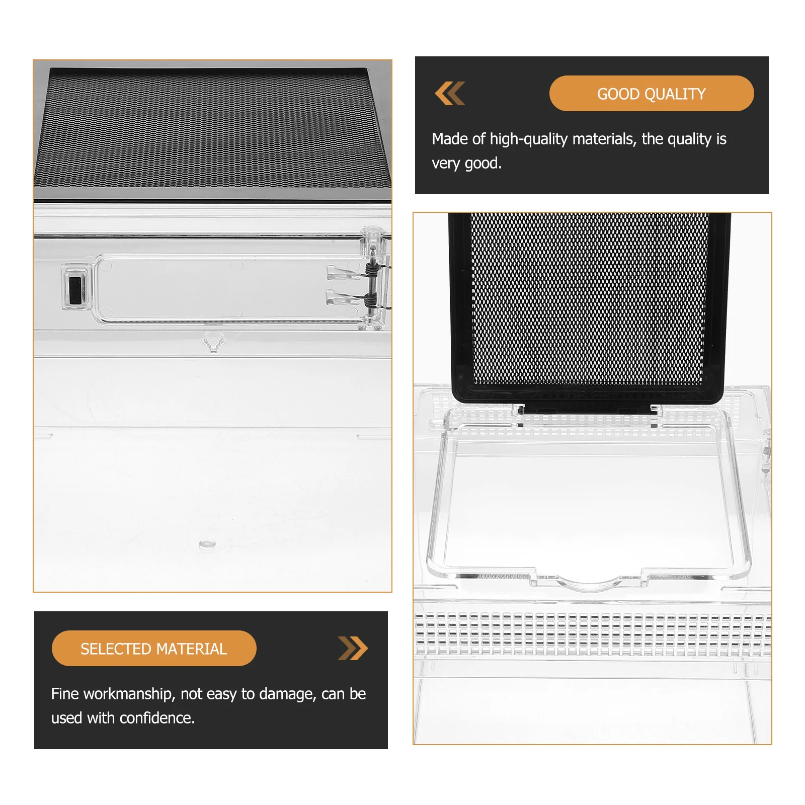 

1Pcs Reptile Breeding Box Medium Transparent Pc Feeding Container for Snake Spider Lizard Turtle Hermit Crab Display Habitat