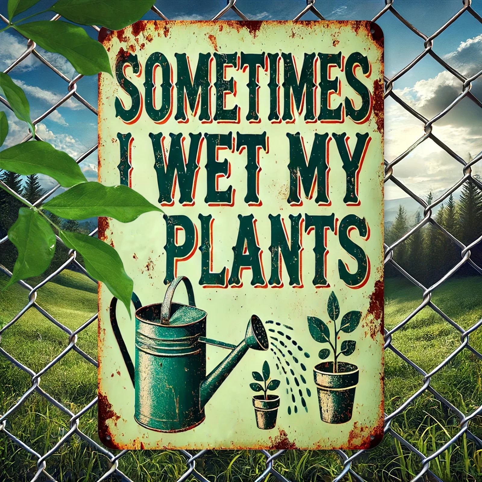 2D Vintage Garden Decor Metal Sign 