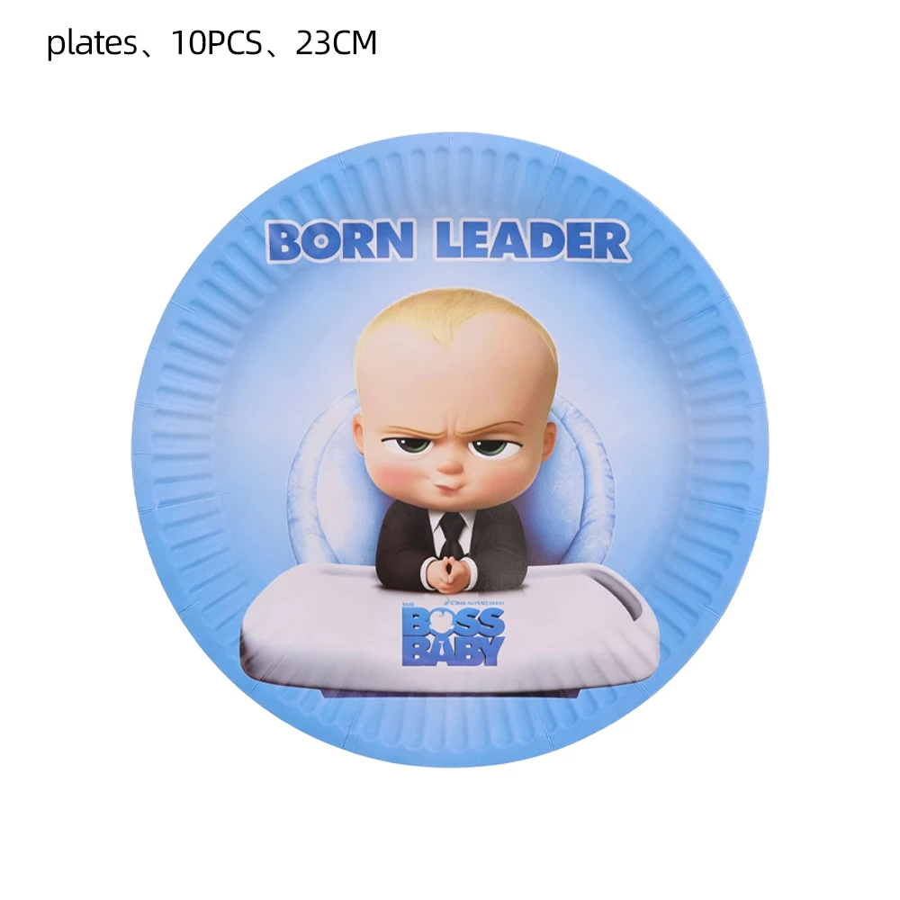 Bossed Baby Party Decoration Balloon Happy Birthday Banner Tableware Set Paper Plate Cup Napkins Tablecloth Baby Shower Supplies - view 4