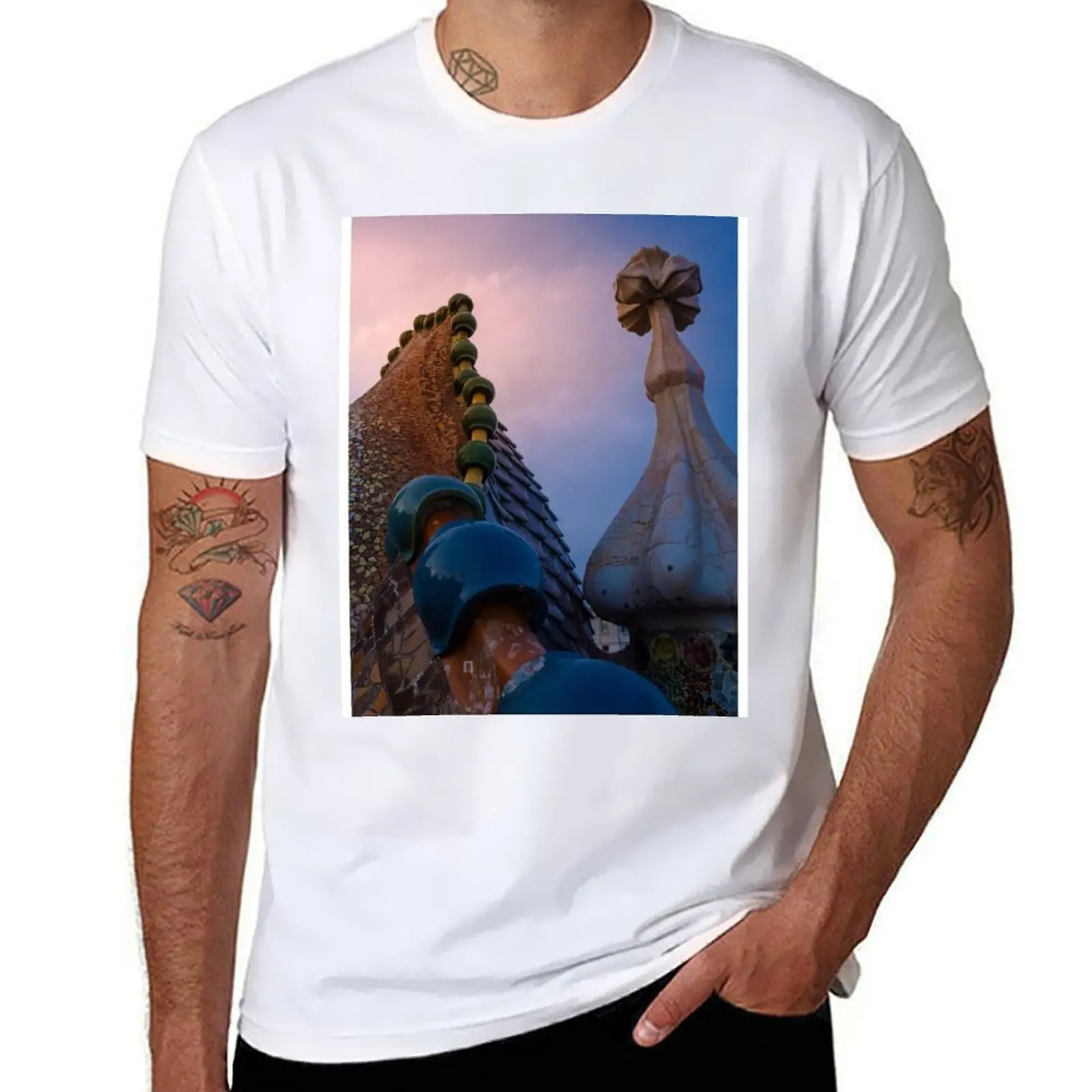 Футболка casa batllo, хлопковая футболка, мужские футболки для мужчин, футболка