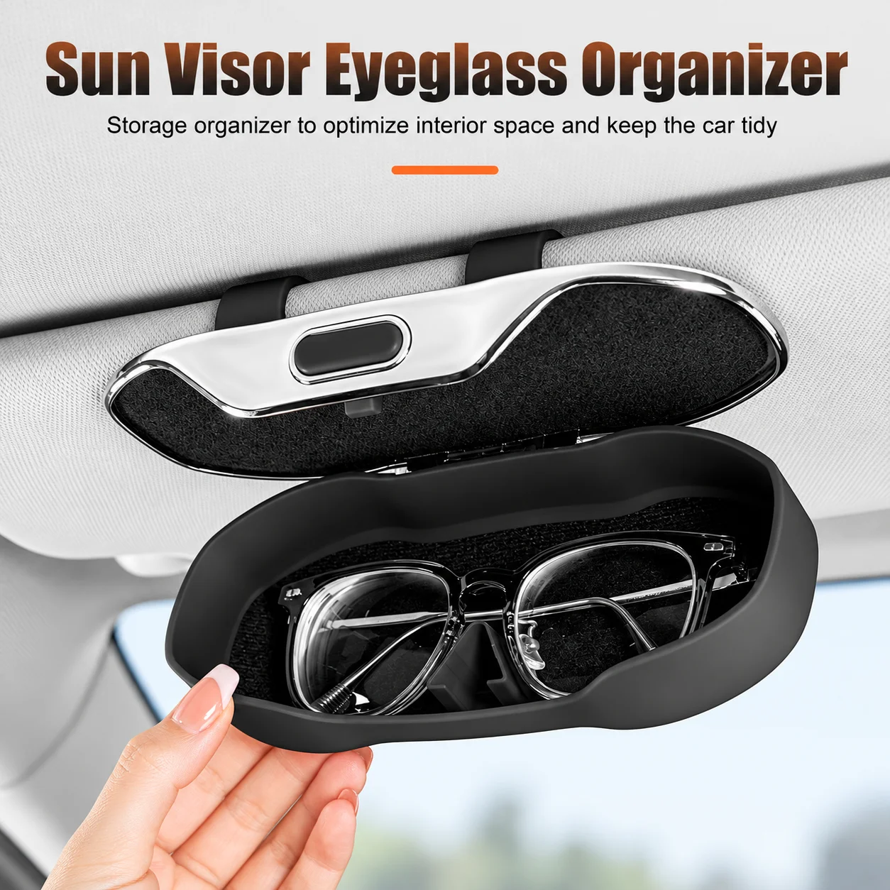Car Sunglasses Holder Sun Visor Glasses Box ABS Anti-Scratch Eyeglasses Storage Case Protective Interior Auto Accessory