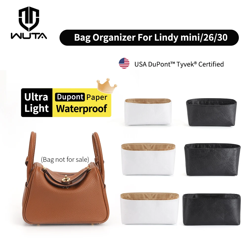 WUTA Inner Bag Organizer Dupont Paper Insert for Hermés Lindy Mini 26 30 Tote Bag Purse Organizer Handbag Storage Liner Bag