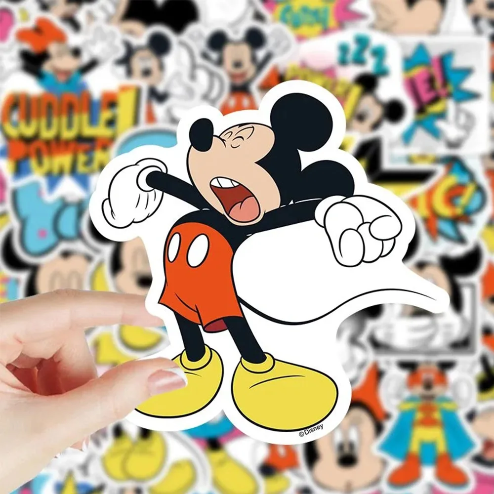 10/30/50pcs Disney Anime Mickey Mouse Stickers DIY Skateboard Fridge Phone Waterproof Cute Cartoon Sticker Decal Kid Classic Toy