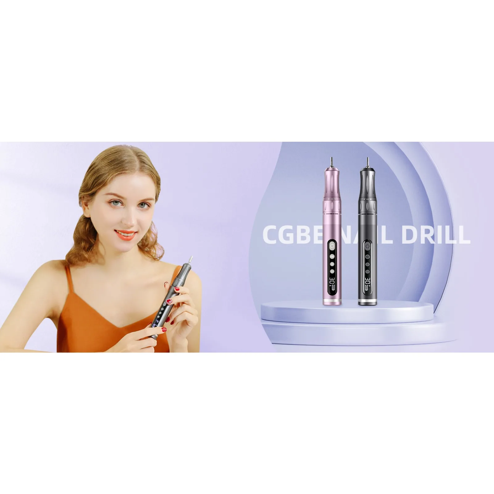 Perceuse à ongles électrique sans fil avec affichage LED, Direction avant et arrière, lime électronique, perceuse à ongles pour ongles en acrylique, ensemble de manucure