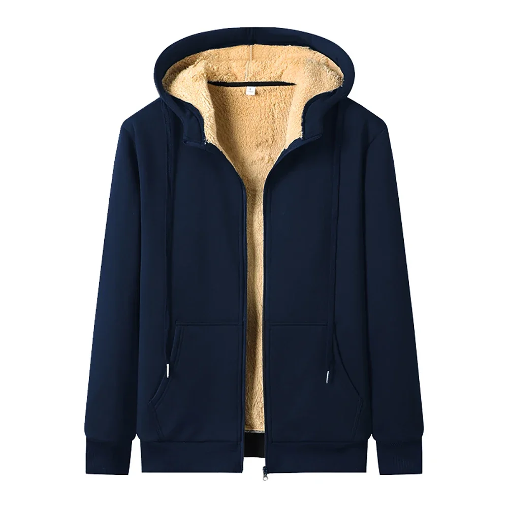 Winter Jackets Men\'s Warm Hoodies Women Loose Fleece Zipper Hoodie Thicken Windproof Sportswear Coat Thermal Casual Sweatshirts