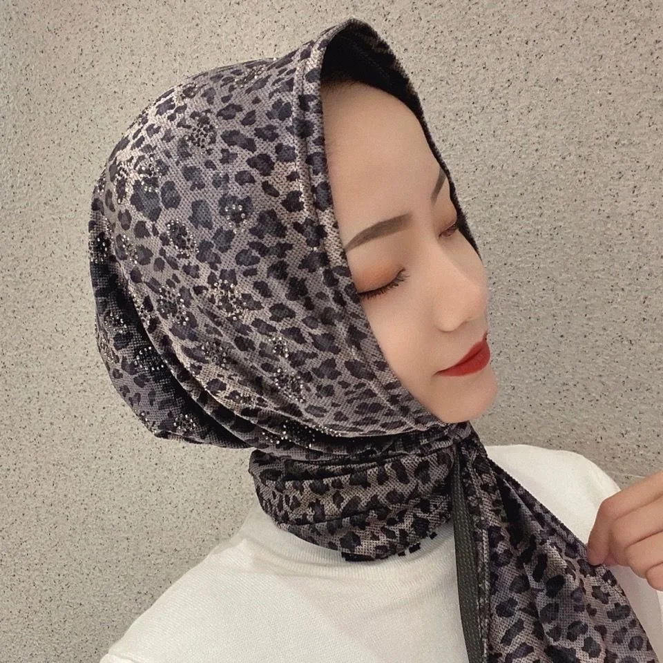 Leopard Print Shawls Muslim Wears 2023 Women Hijabs