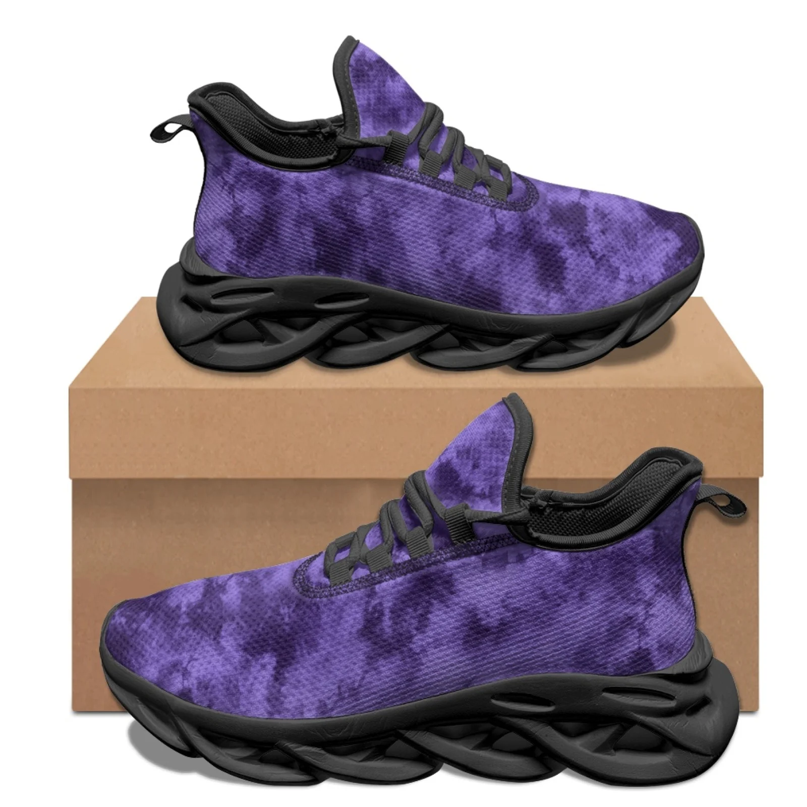 PENSTROLL PENSTROLL Purple Tie Dye Sport Athletic Trainer Mesh & EVA Mens Running Shoes for Sports Enthusiasts New Design