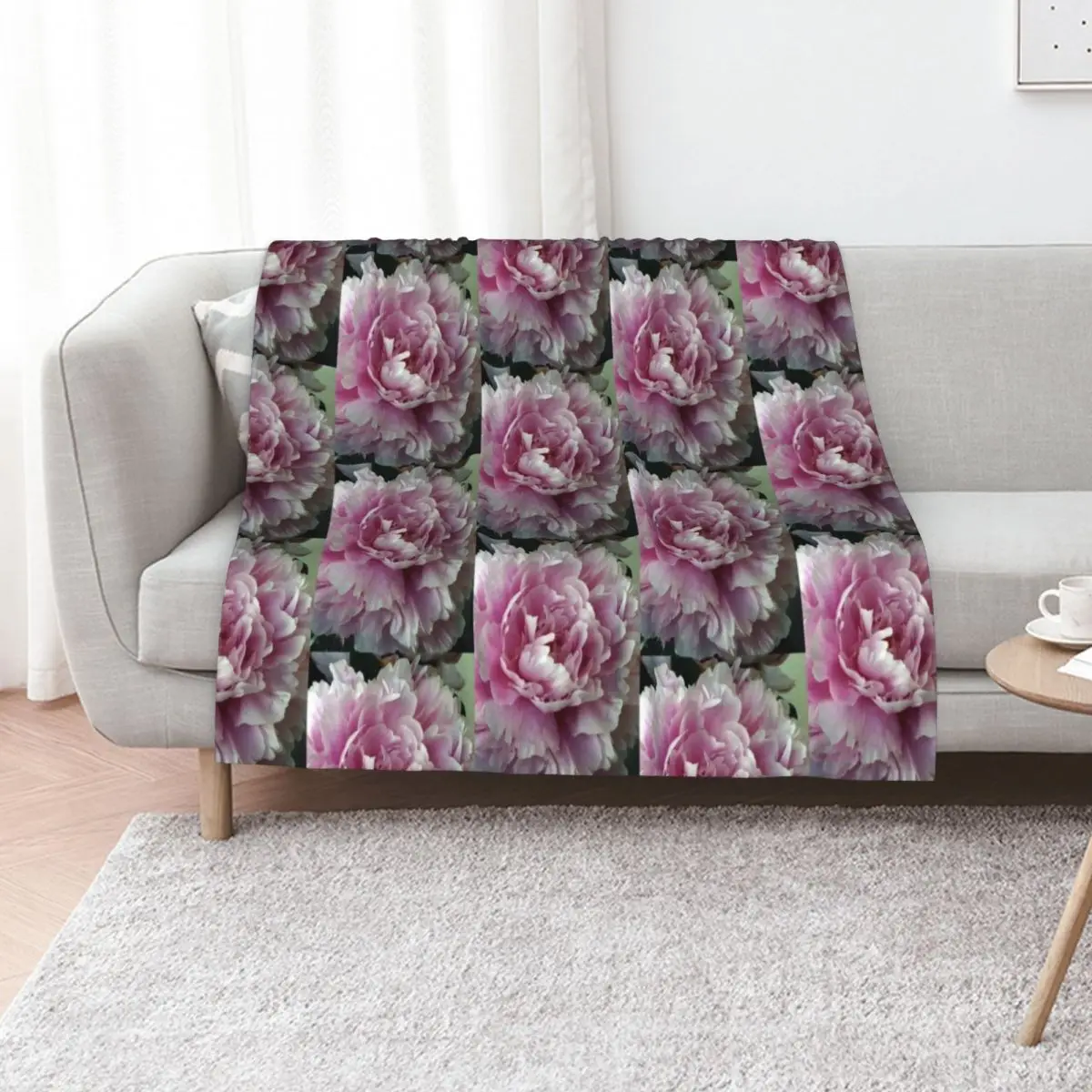 Peonies Throw Blanket Bed covers Flannels Custom blankets ands Sofa Throw Decoratives Blankets