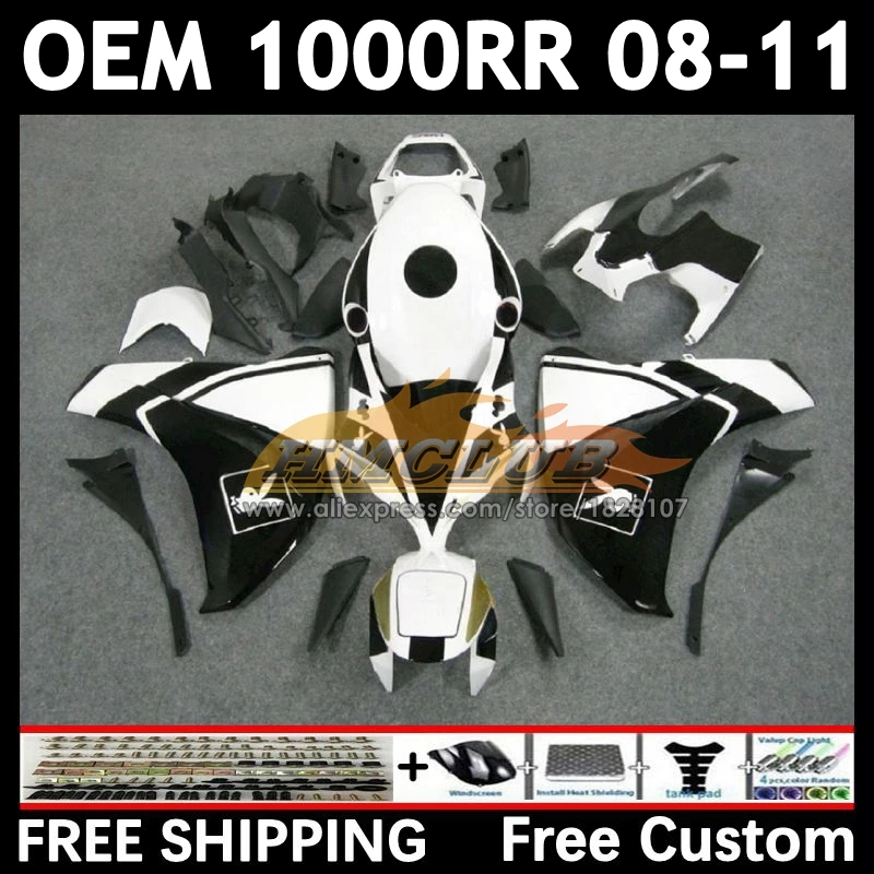 OEM Fairing For HONDA CBR1000 CBR 1000 RR CC 1000RR 77No.52 CBR1000RR 08 09 10 11 2008 2009 2010 2011 Injection Kit black white