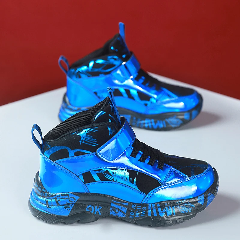 

Children's Casual Sneakers Fashion Golden Kids Shoes New Basketball Leather Sneakers For Boy Sports Shoes tenis infantil menino