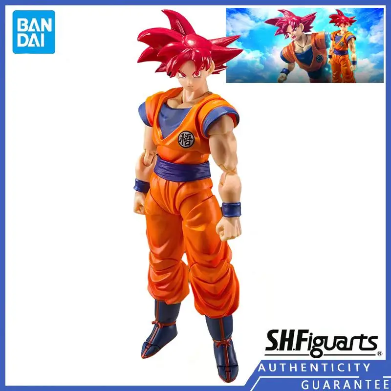 

[In stock] Bandai S.H.Figuarts SHF 14cm Dragon Ball Z Super Saiyan God Son Goku Redhead ACTION FIGURE Anime Model Toys Gifts