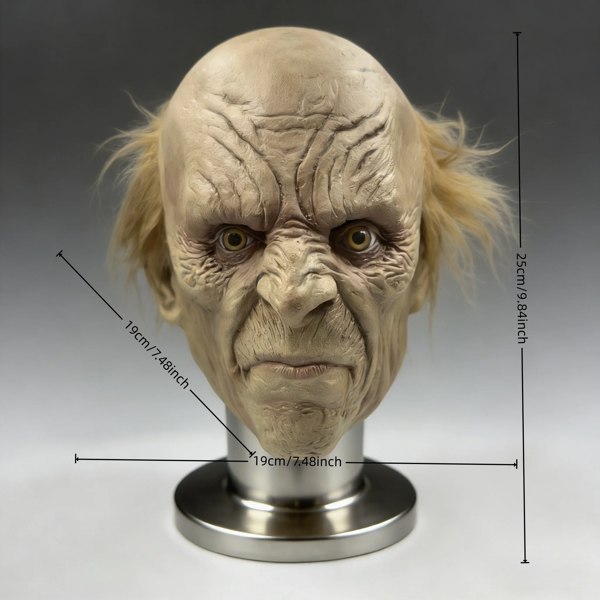 Masque Halloween Vieux Rides Réaliste – Full Head En Latex, Déguisement Adulte, Prop Horrifique Pour Fêtes