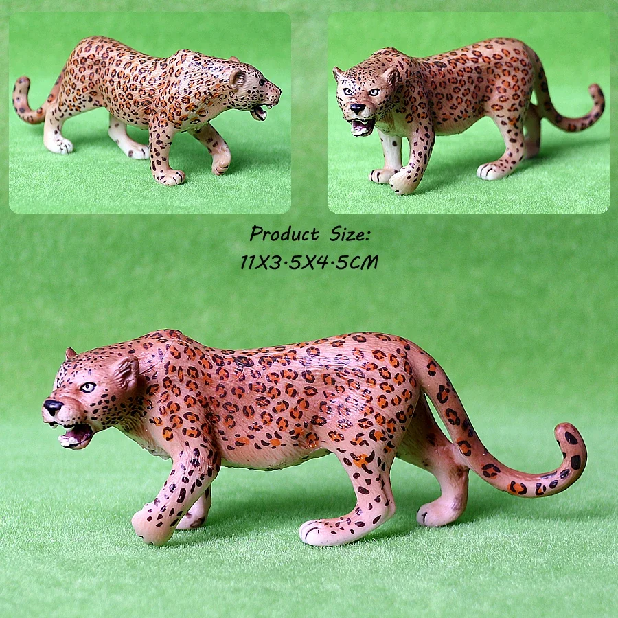 Modelo de animales salvajes, Tigre, León, leopardo, educativo, pintura a mano, animales de la selva, figuras de acción, conjunto de modelos, figuritas para niños pequeños