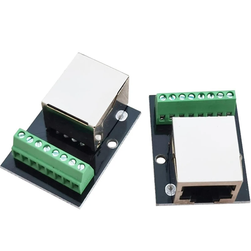 Hot Sale 4PCS RJ45 Ethernet Female Socket Connector Breakout Board,2.54Mm Connector Board Shielded Network Adapter Terminal