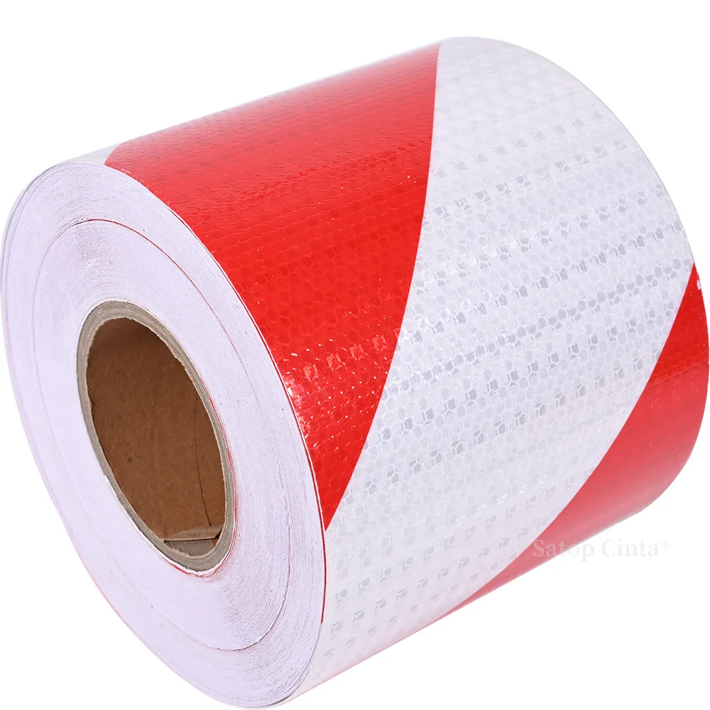 15cm Twill Reflective Tape Red White Waterproof Self Adhesive Caution Safety Film Conspicuity Reflector Sticker For Trailer Boat