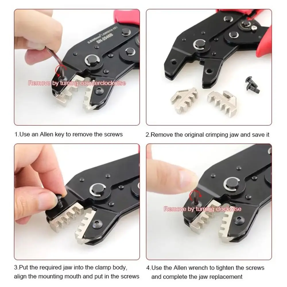 4mm Slot Pliers Crimp Jaw Replacement SN-58B/2546B/2549 /06/X6/06WF/03H Crimping Tool Multifunctional Wire Crimper Jaws