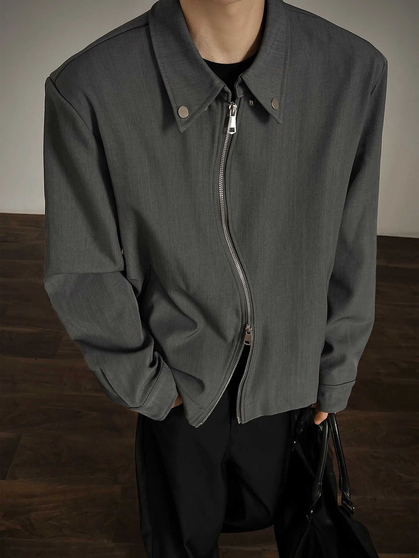 

Мужская винтажная свободная куртка-пальто American Sle Cleanfit с отложным воротником и наплечниками, весна-осень, модная, из полиэфирного волокна