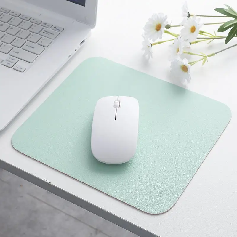 21*25CM Pu Leather Smooth Mouse Pad Simple Solid Color Mouse Mat Anti-slip Waterproof Mouse Pad School Office Table Accessories