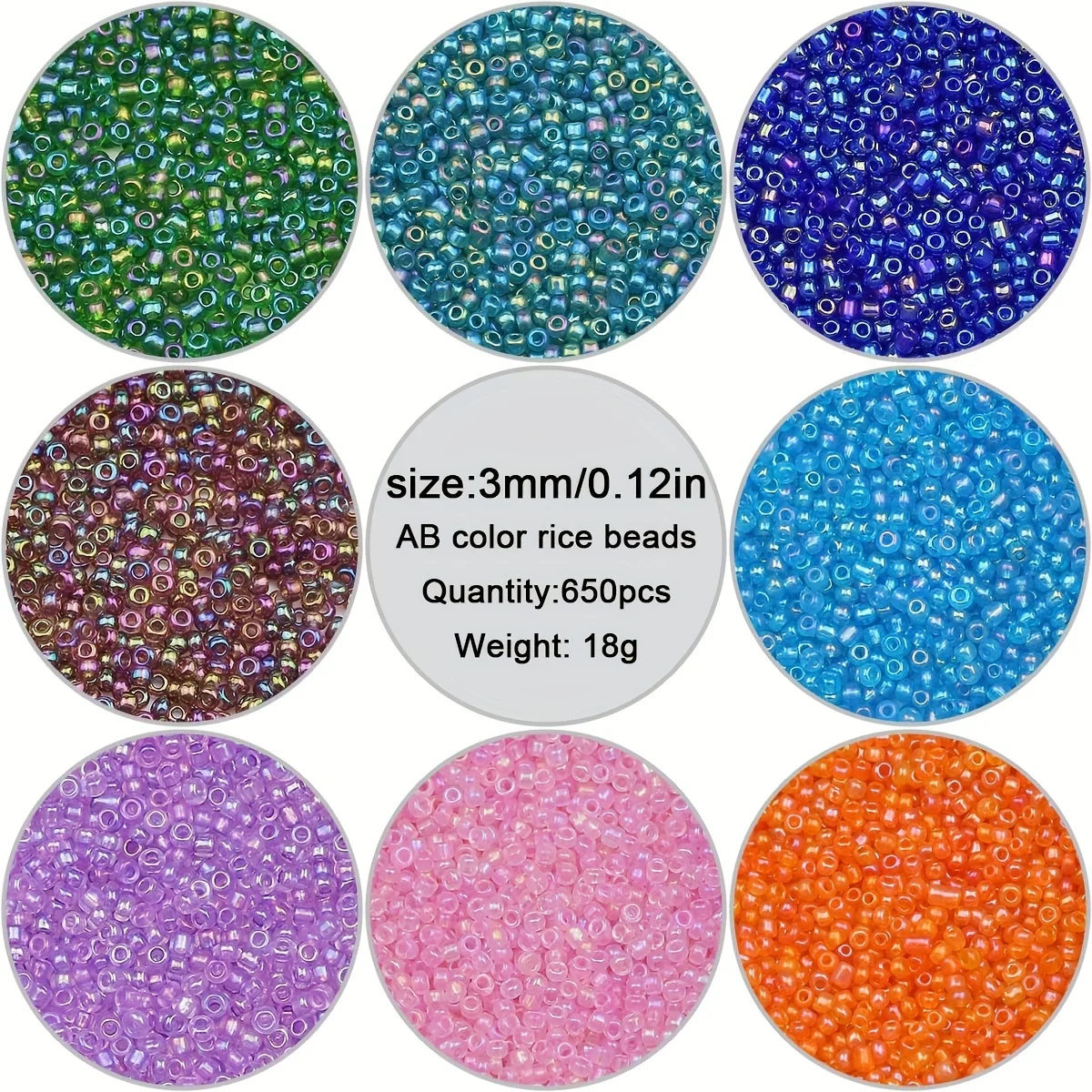 3mm 650pcs 18g Glass Seed  Small Meter bead Spacer Loose Beads For Jewelry Making Beaded Bracelet Earring DIY Accessories