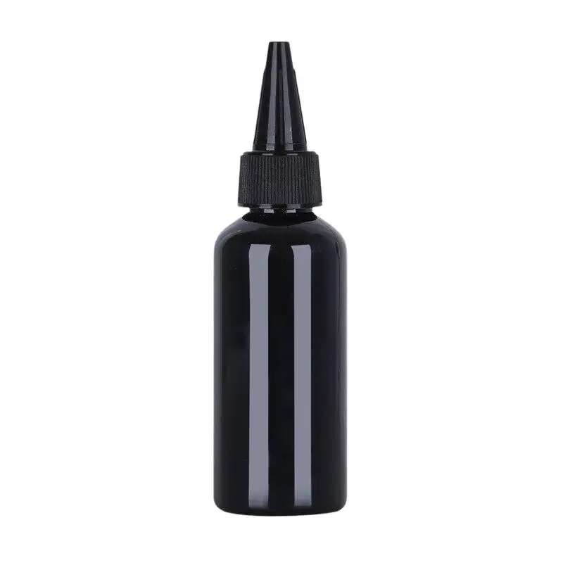 1 Stück schwarze, leere Kunststoffflasche mit zylindrischem Form, weichem Material und Drehverschluss, lichtundurchlässige Klebstoffflasche für UV-Harzkleber und Flüssigkeiten. – Detail 8