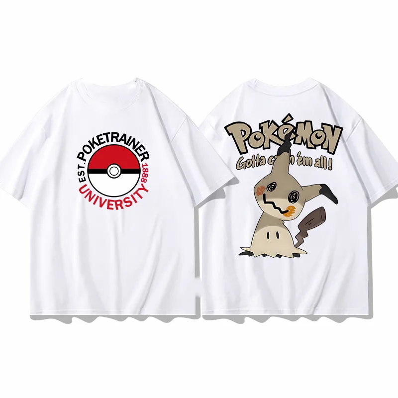 

Футболка с короткими рукавами и мультяшным принтом Pok é mon, новинка лета 2025 года, модная брендовая свободная повседневная универсальная быстросохнущая футболка