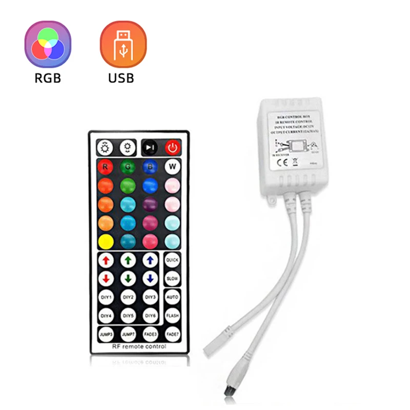 RGB Controler 12V 4 Pin Dimmable DC RGB Led Controller Remote 12V RGB Led Tape Lights Smart Controller 44key RGB Led Strips