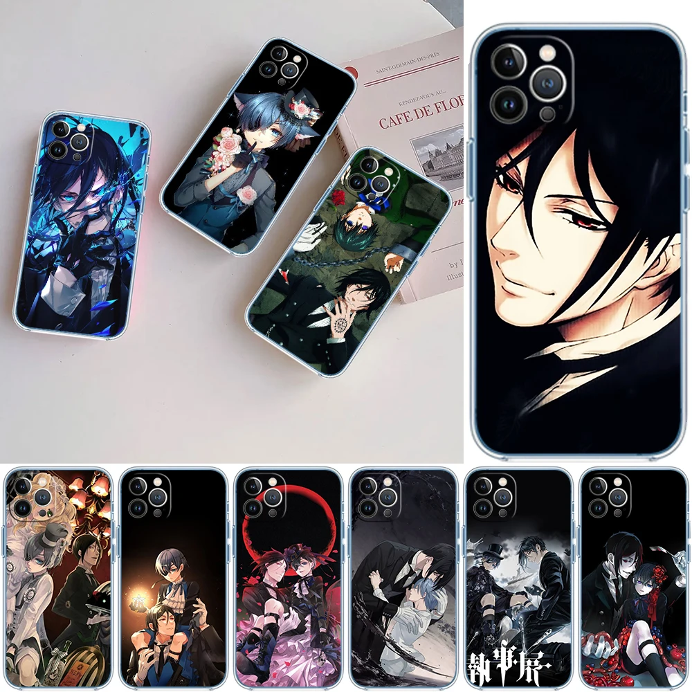Black Butler Transparent Phone Case for Motorola G40 G04 G05 One Ace Action  Fusion Plus Hyper Macro Vision Zoom