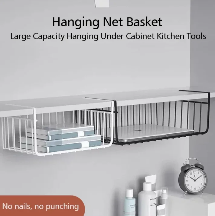 

Multi Functional Metal Hanging Basket Kitchen Bathroom Conditioning Layered Storage Rack Book Storage Rack Dormitories Offices
