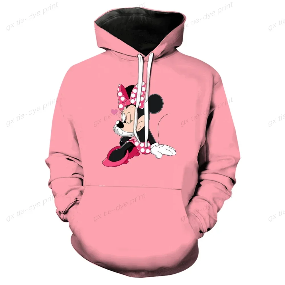 Women Sweatshirt  Jacket  Clothes  Hoodies Women\'s Pockets Long Sleeve Pullovers Disney Minnie Mickey Mouse Female Tops